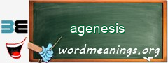 WordMeaning blackboard for agenesis